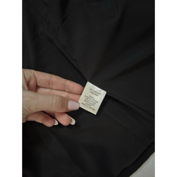 Skies Are Blue Blazer XS Black Collarless Open Career 3/4 Ruched Sleeve Pockets - Picture 4 of 7